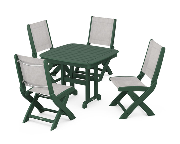 POLYWOOD® Coastal Folding Side Chair 5-Piece Dining Set
