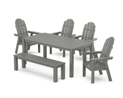 Vineyard Curveback Adirondack 6-Piece Parsons Dining Set with Bench