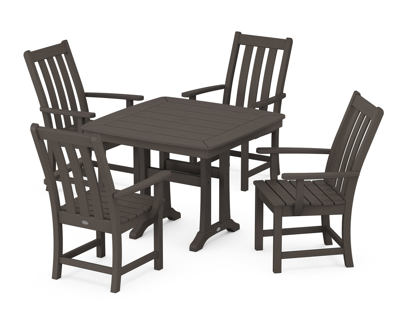 Vineyard 5-Piece Dining Set with Trestle Legs