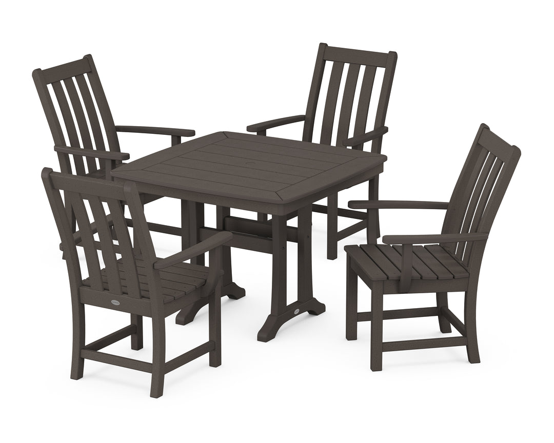 POLYWOOD® Vineyard 5-Piece Dining Set with Trestle Legs