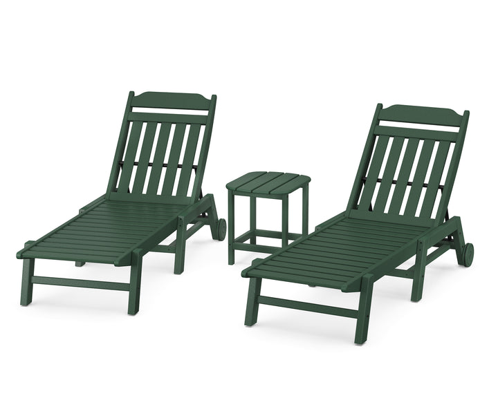 Country Living Cottage 3-Piece Chaise Set with Wheels