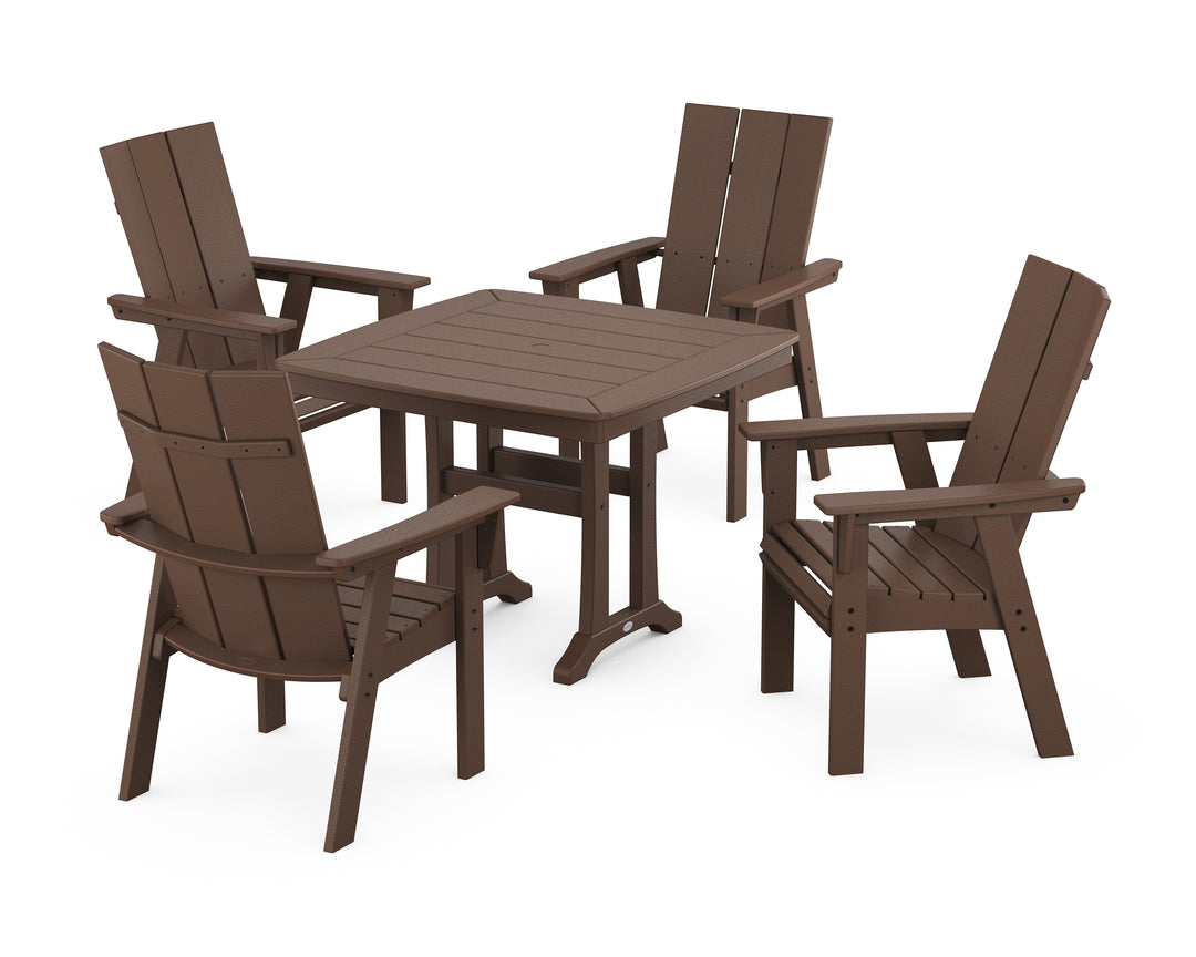 POLYWOOD® Modern Adirondack 5-Piece Dining Set with Trestle Legs