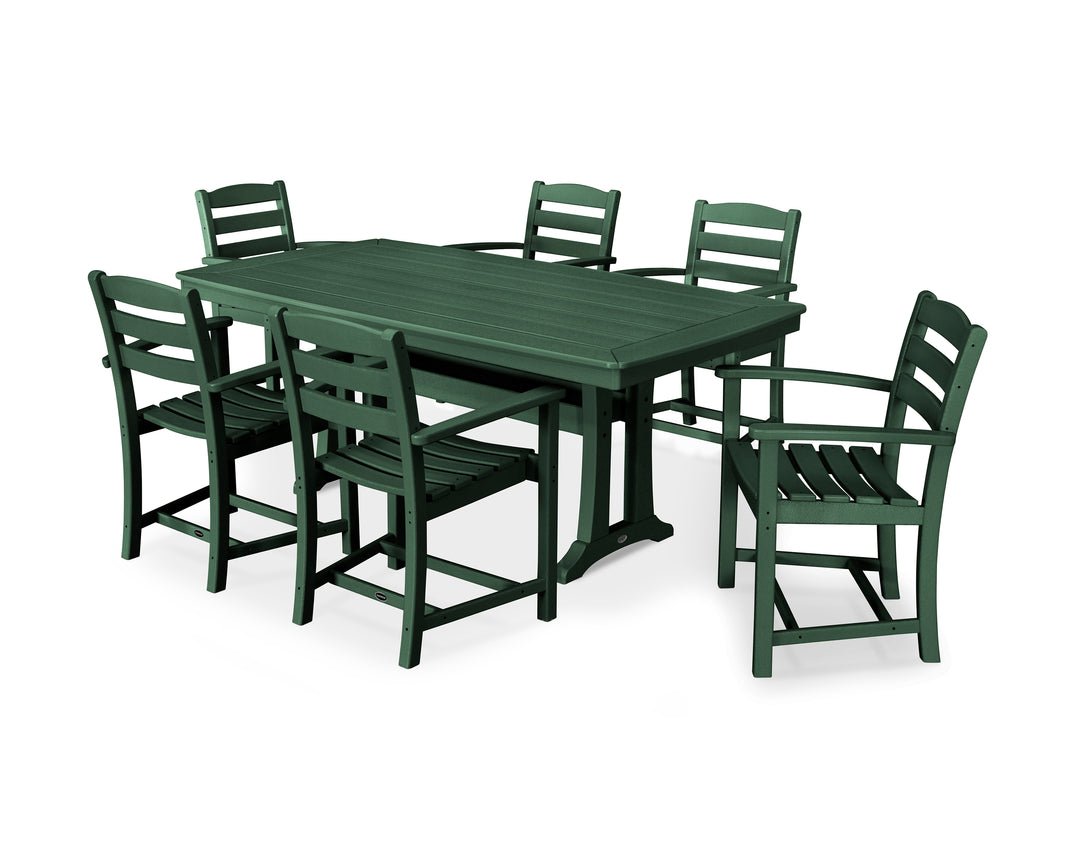 POLYWOOD® La Casa Café 7-Piece Arm Chair Dining Set with Trestle Legs