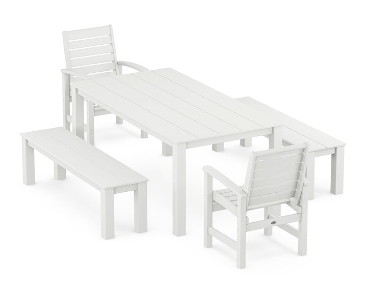 POLYWOOD® Signature 5-Piece Parsons Dining Set with Benches
