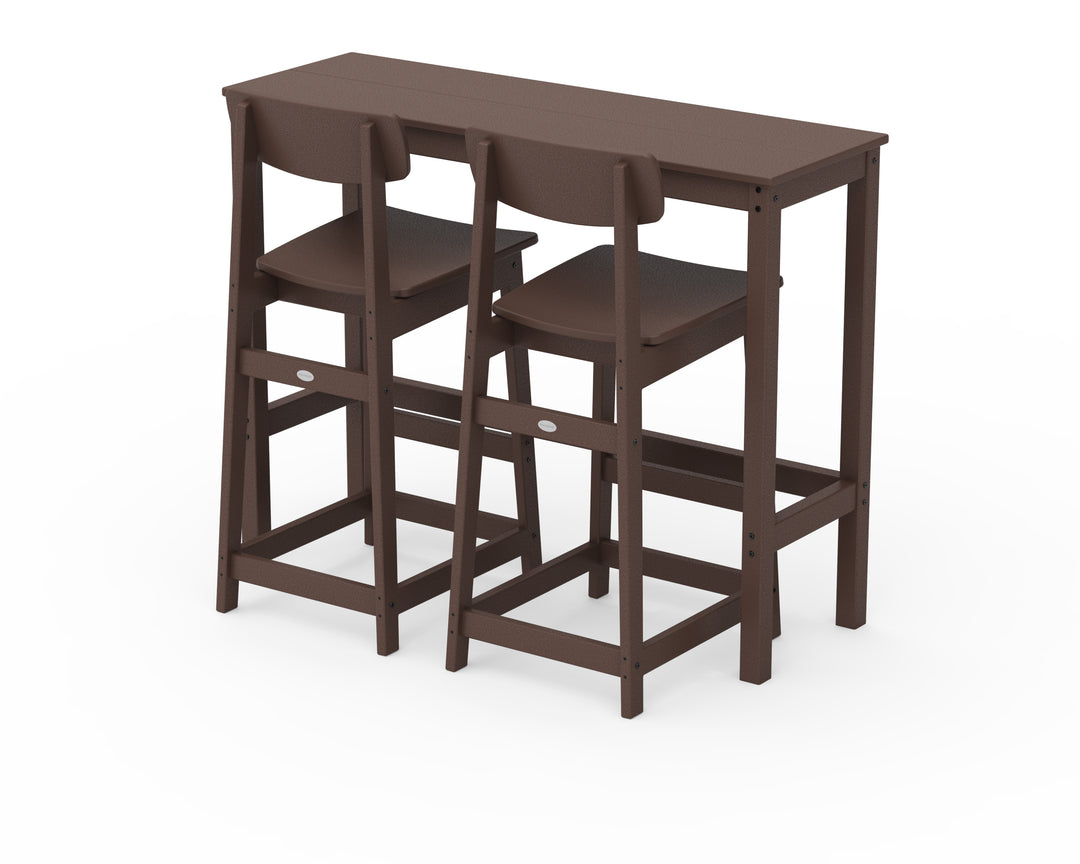 POLYWOOD® Modern Studio Urban Bar Chair 3-Piece Balcony Set