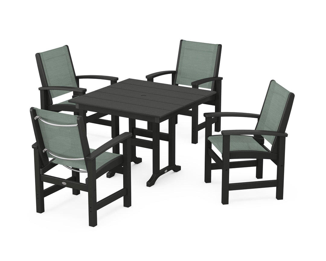 POLYWOOD® Coastal 5-Piece Farmhouse Dining Set