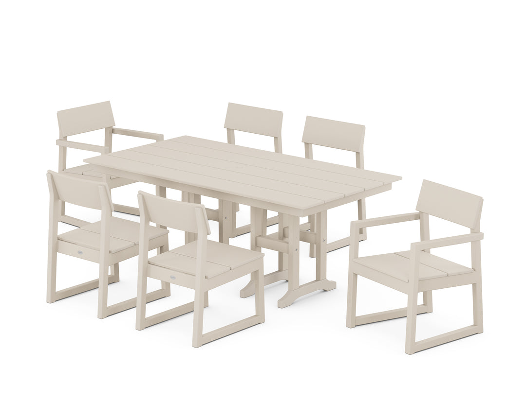POLYWOOD® EDGE 7-Piece Farmhouse Dining Set