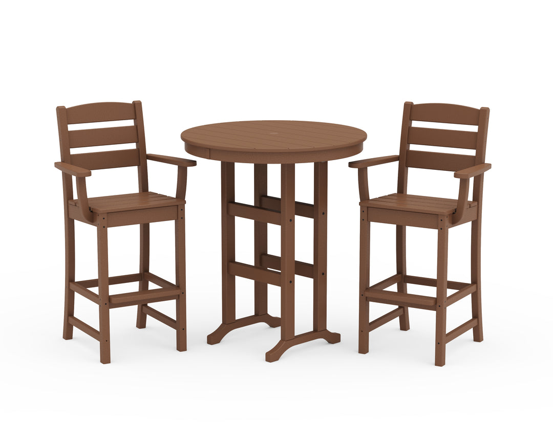 POLYWOOD® Lakeside 3-Piece Round Bar Arm Chair Set