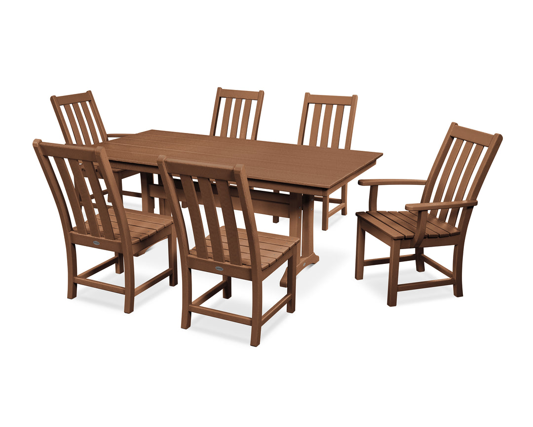 POLYWOOD® Vineyard 7-Piece Farmhouse Dining Set with Trestle Legs