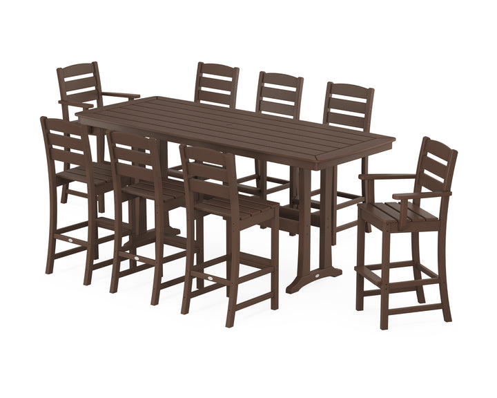 POLYWOOD® Lakeside 9-Piece Bar Set with Trestle Legs