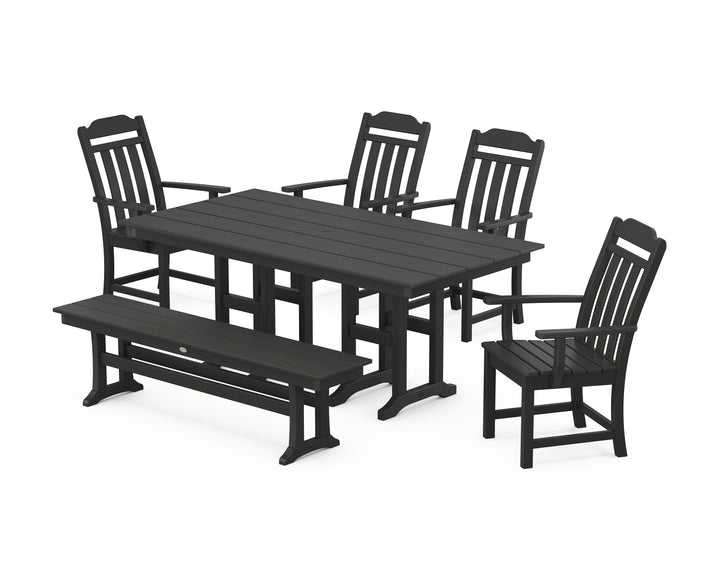 Country Living Cottage 6-Piece Farmhouse Dining Set with Bench