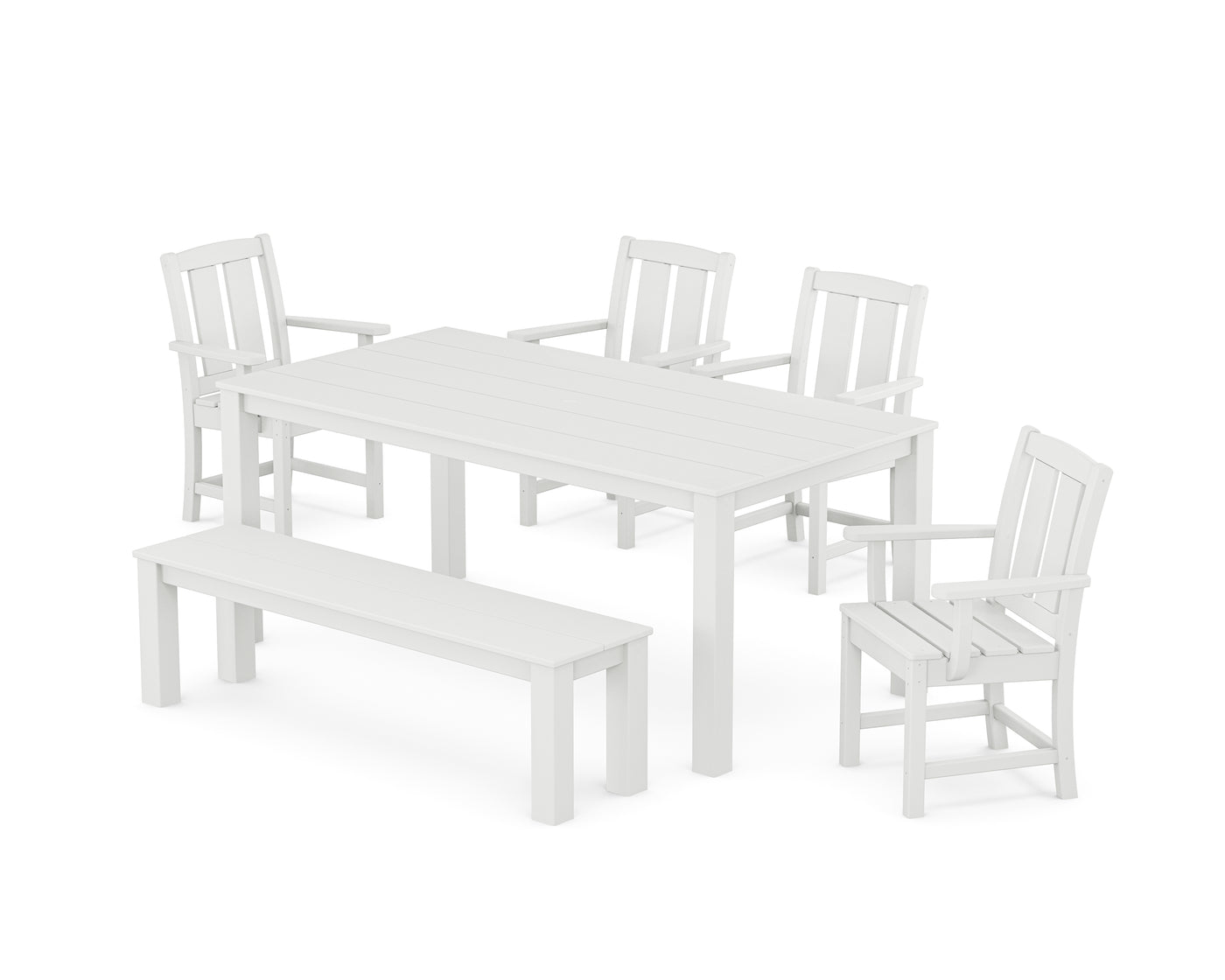 Mission 6-Piece Parsons Dining Set with Bench