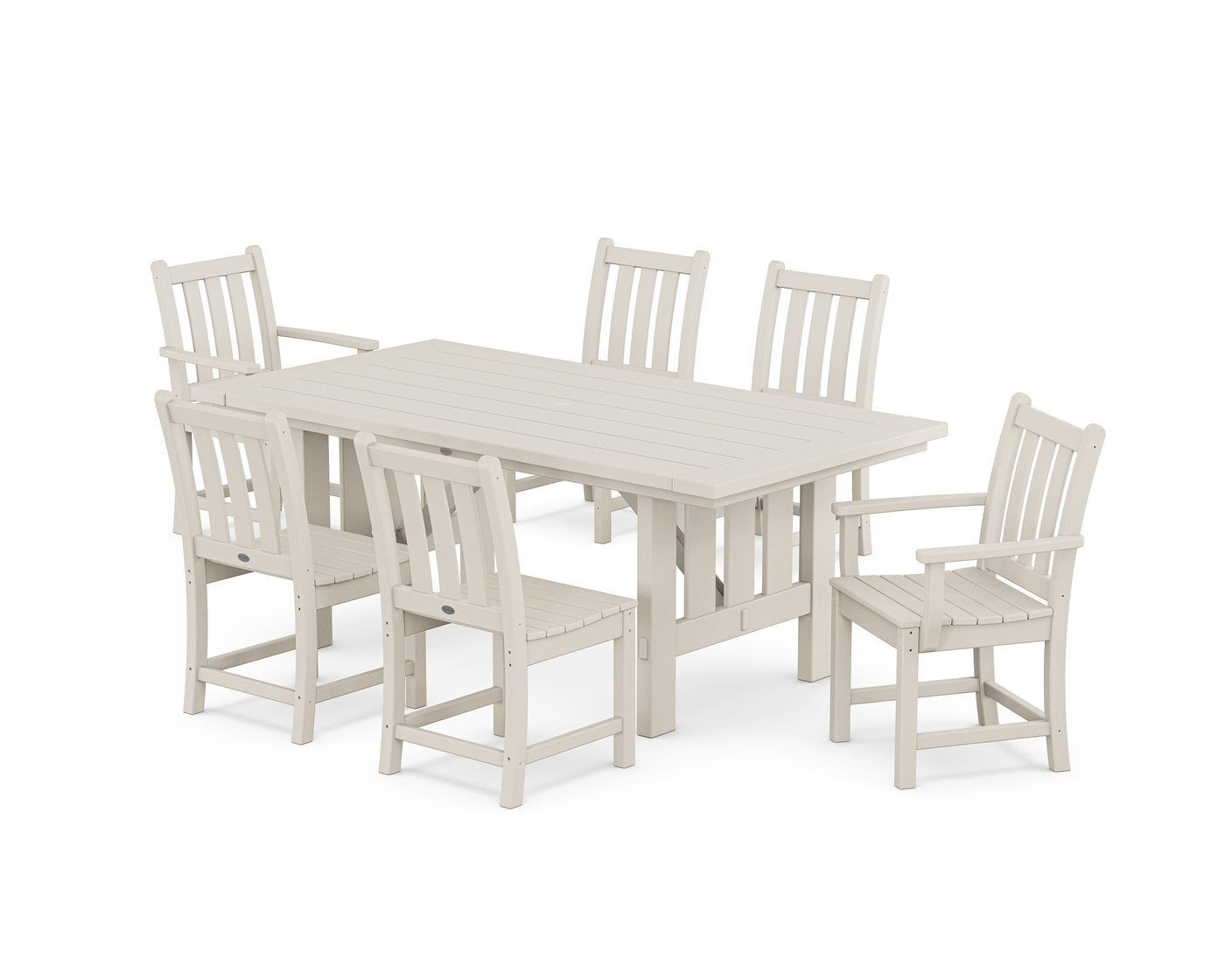 Traditional Garden 7-Piece Dining Set with Mission Table