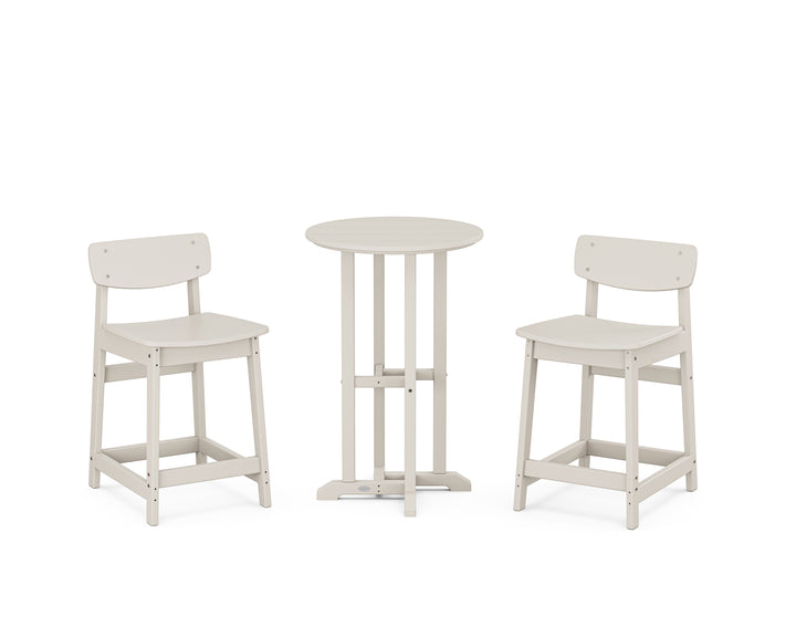 POLYWOOD® Modern Studio Urban Lowback 3-Piece Bistro Counter Set