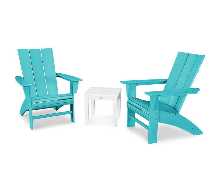 POLYWOOD® Modern 3-Piece Curveback  Adirondack Set