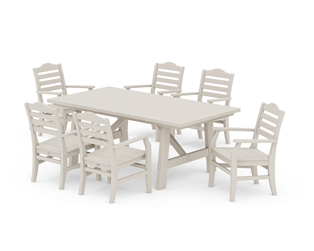 POLYWOOD® Savannah Arm Chair 7-Piece Rustic Farmhouse Dining Set