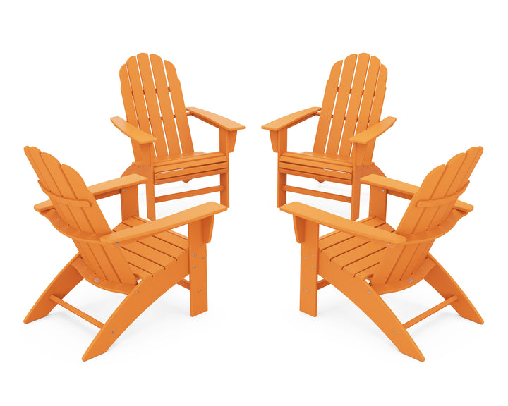 POLYWOOD® 4-Piece Vineyard Curveback Adirondack Chair Conversation Set