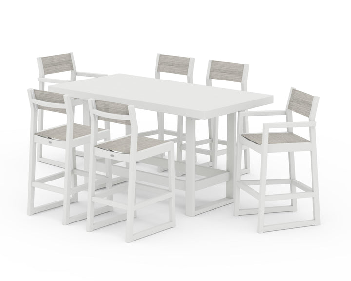 POLYWOOD® EDGE Sling 7-Piece Bar Table Set