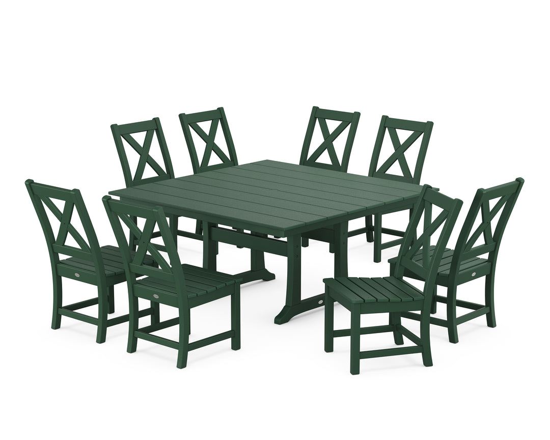 POLYWOOD® Braxton Side Chair 9-Piece Farmhouse Dining Set