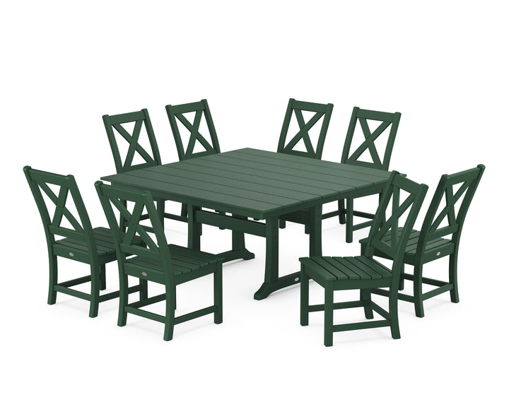 POLYWOOD® Braxton Side Chair 9-Piece Farmhouse Dining Set