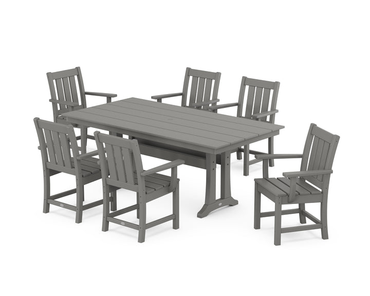 POLYWOOD® Oxford Arm Chair 7-Piece Farmhouse Dining Set with Trestle Legs