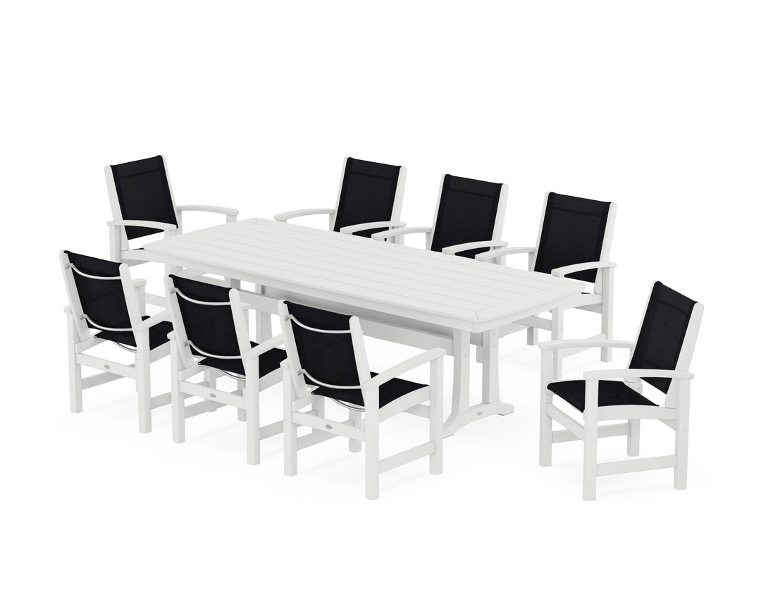 POLYWOOD® Coastal 9-Piece Dining Set with Trestle Legs