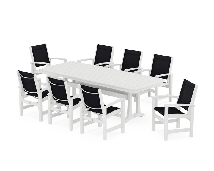 POLYWOOD® Coastal 9-Piece Dining Set with Trestle Legs