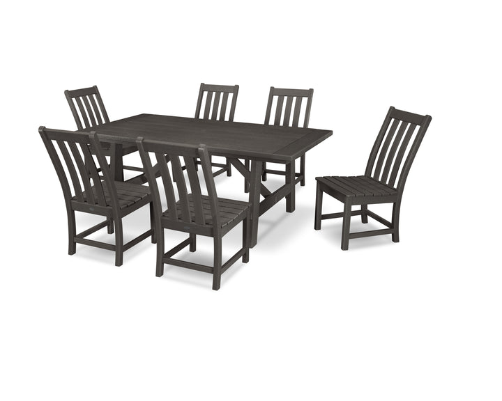 POLYWOOD® Vineyard 7-Piece Rustic Farmhouse Side Chair Dining Set