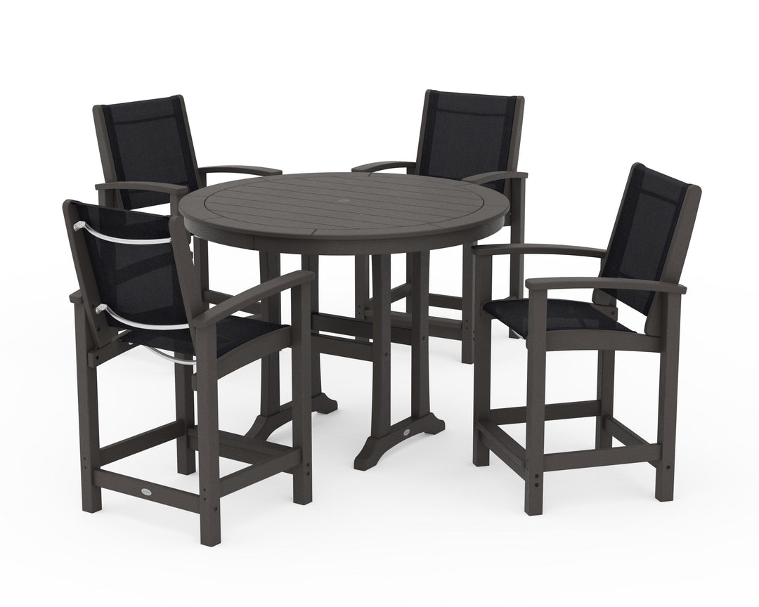 POLYWOOD® Coastal 5-Piece Counter Set