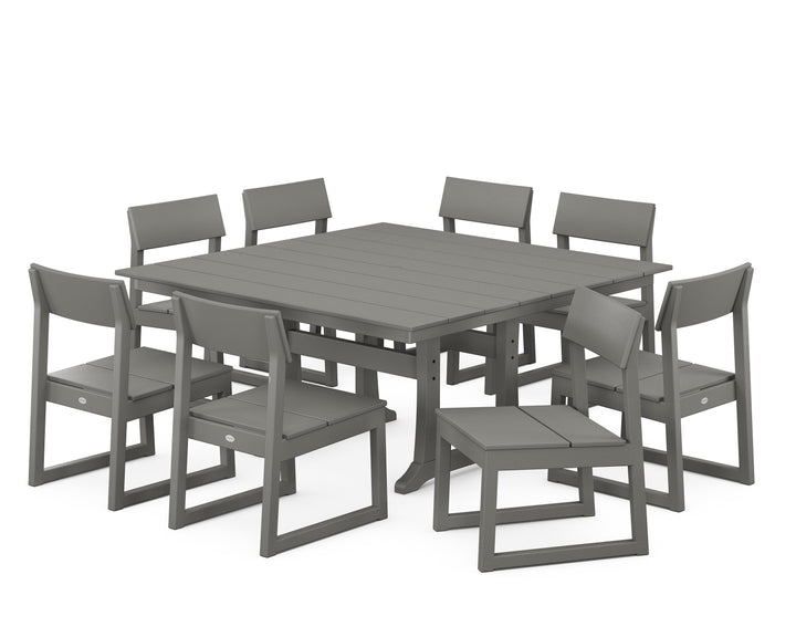POLYWOOD® EDGE 9-Piece Farmhouse Trestle Dining Set