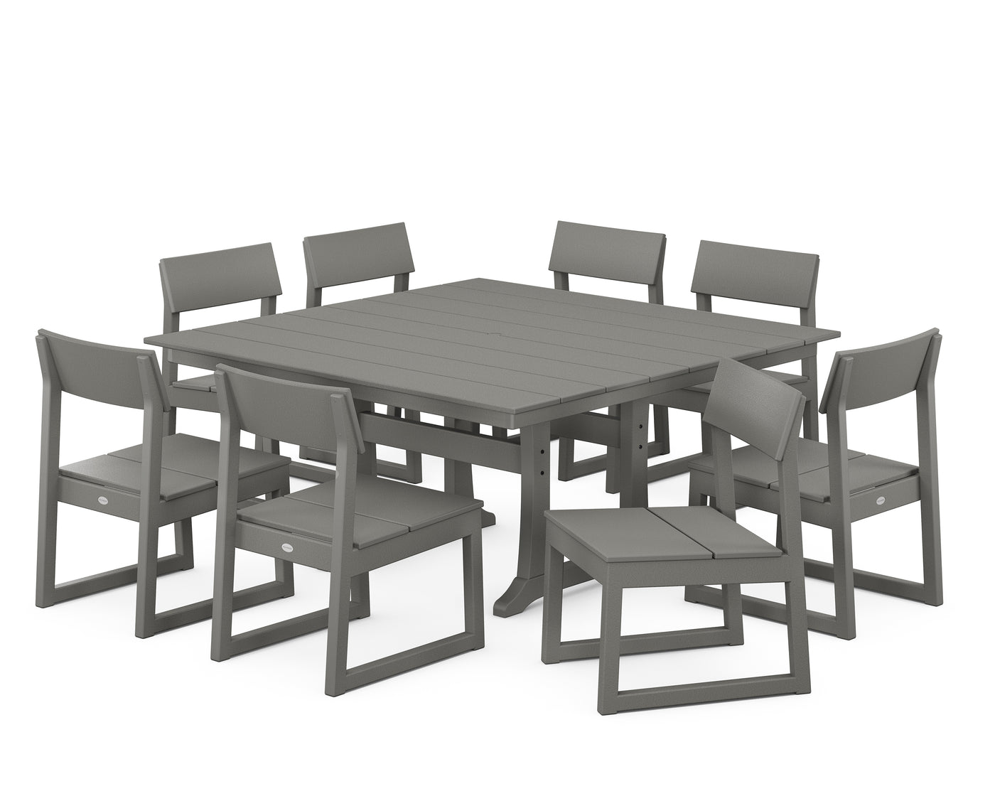 EDGE 9-Piece Farmhouse Trestle Dining Set