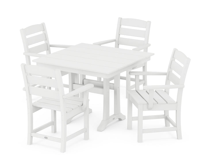 POLYWOOD® Lakeside 5-Piece Farmhouse Trestle Arm Chair Dining Set