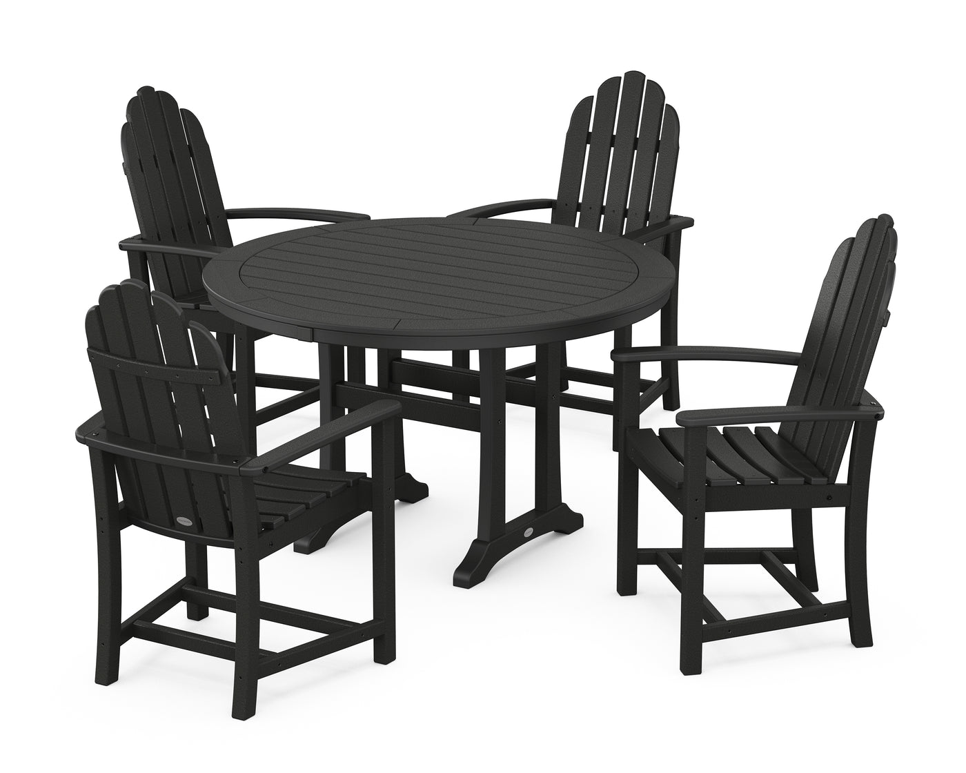 Classic Adirondack 5-Piece Round Dining Set with Trestle Legs