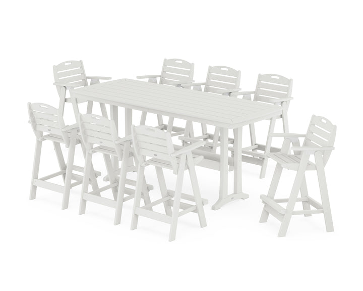 POLYWOOD® Nautical 9-Piece Bar Set with Trestle Legs