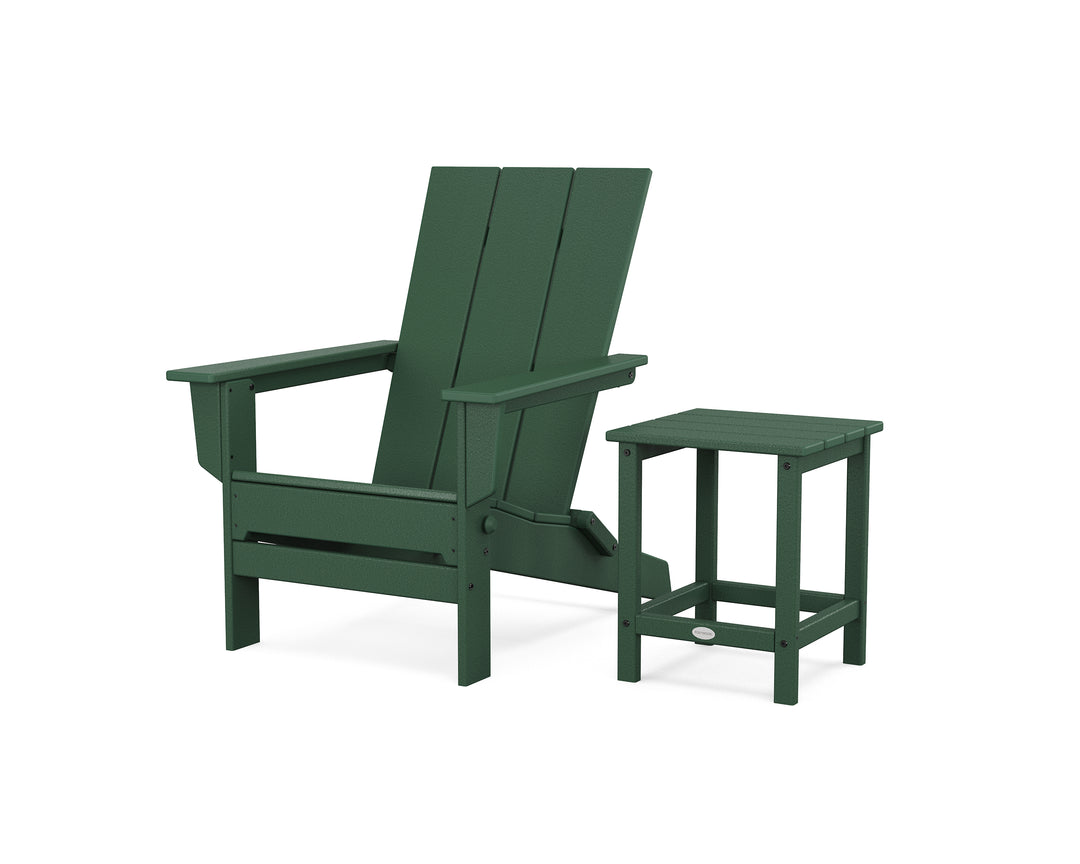 POLYWOOD® Modern Studio Folding Adirondack Chair with Side Table