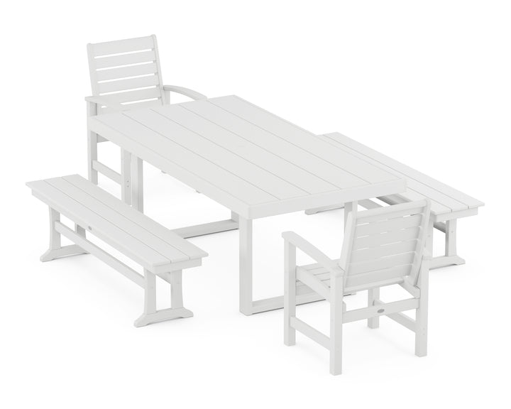 POLYWOOD® Signature 5-Piece Dining Set with Benches