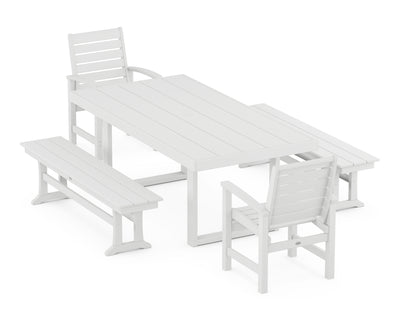 Signature 5-Piece Dining Set with Benches