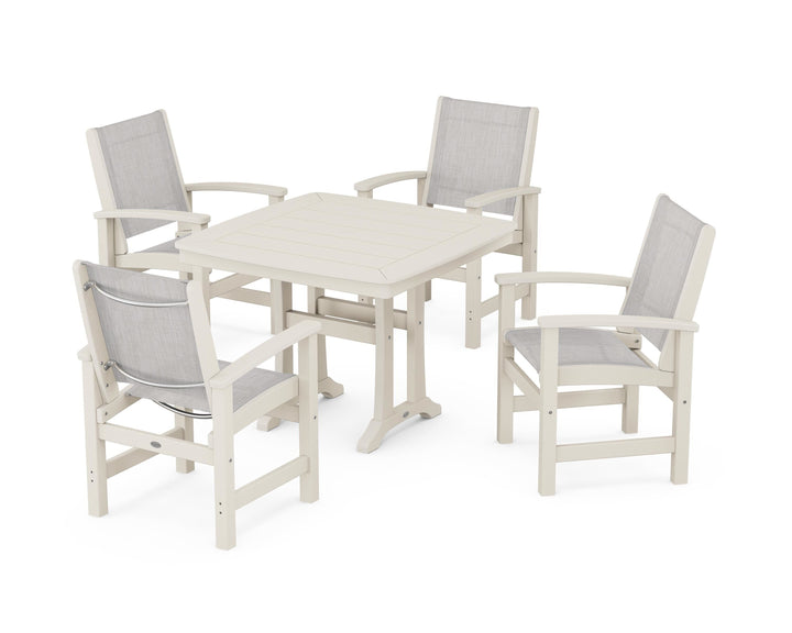 POLYWOOD® Coastal 5-Piece Dining Set with Trestle Legs