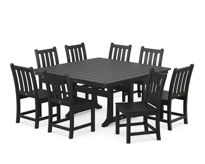 POLYWOOD® Traditional Garden 9-Piece Nautical Trestle Dining Set