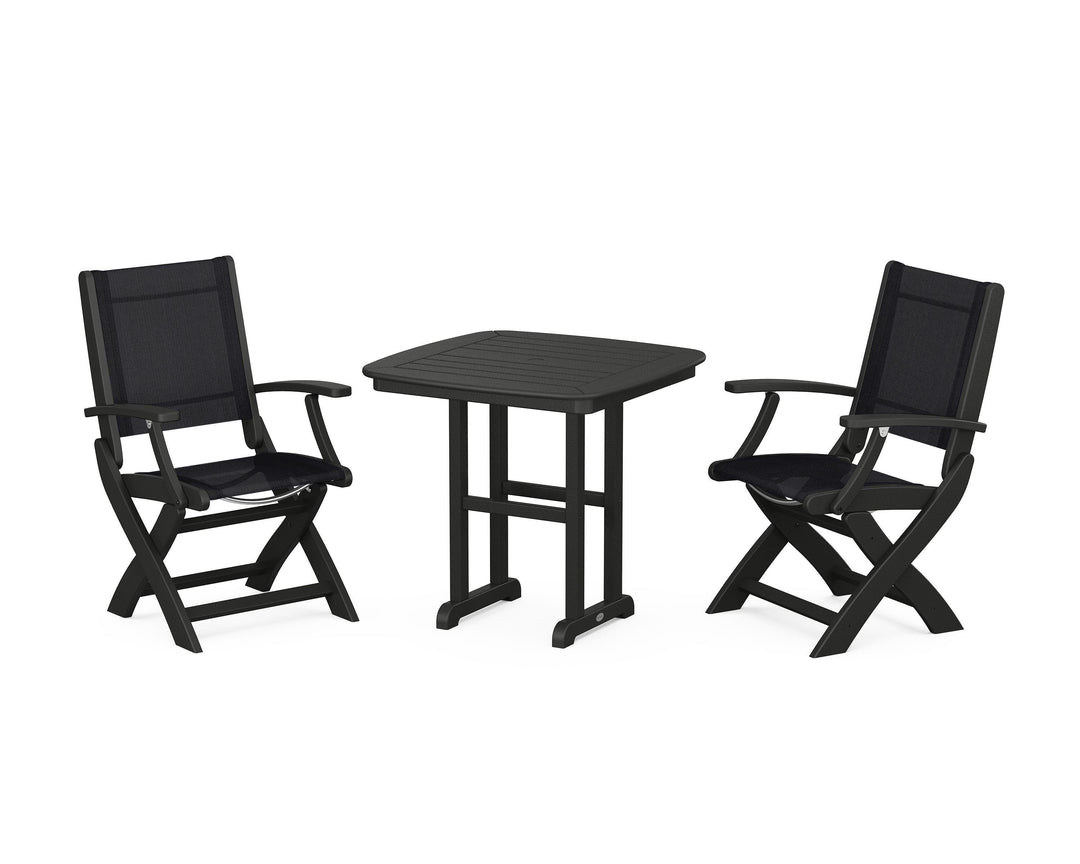 POLYWOOD® Coastal Folding Chair 3-Piece Dining Set