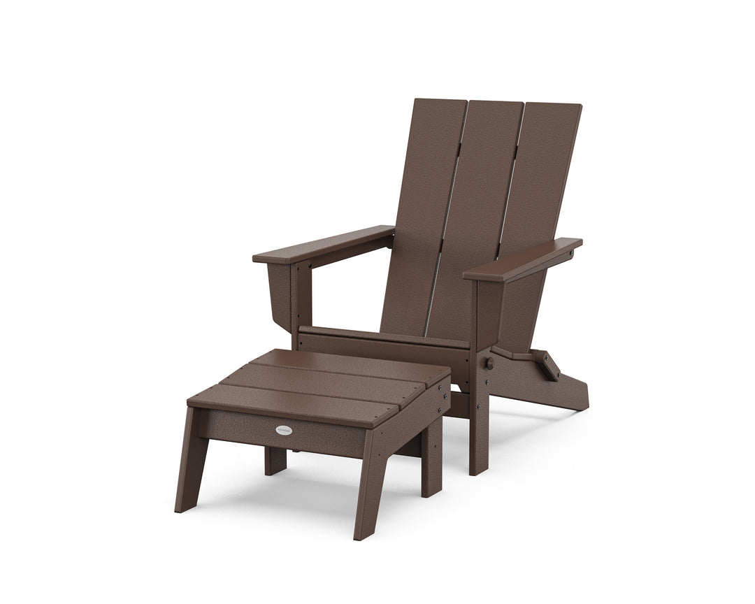 POLYWOOD® Modern Studio Folding Adirondack Chair with Ottoman