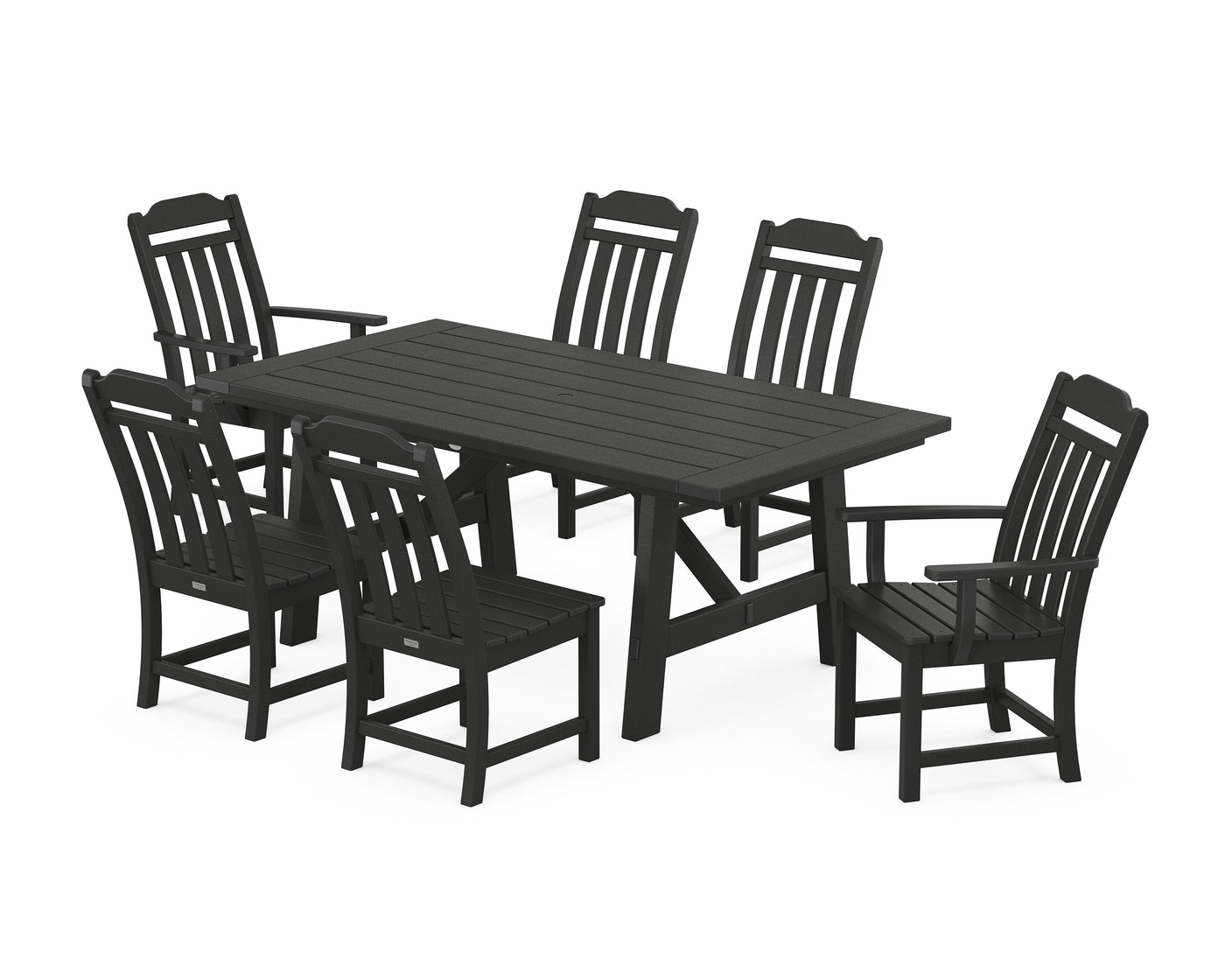 Cottage 7-Piece Rustic Farmhouse Dining Set