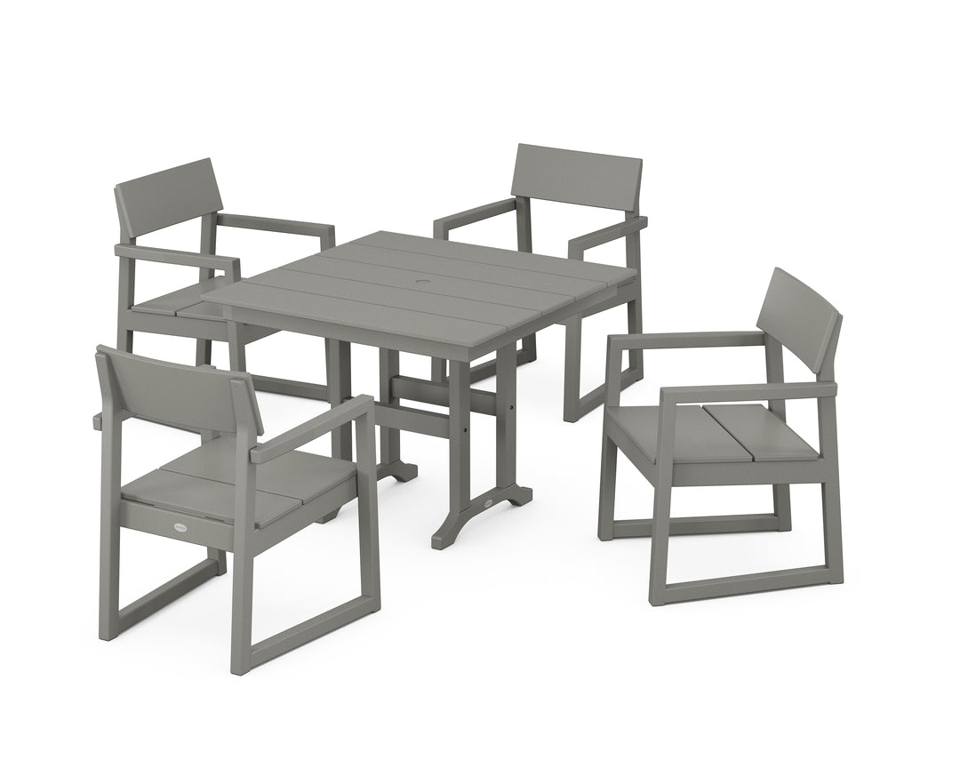 POLYWOOD® EDGE 5-Piece Farmhouse Dining Set