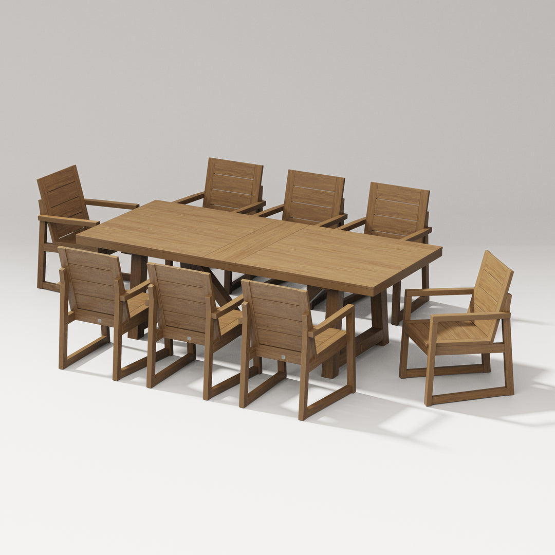 PW Designer Series Elevate 9-Piece A-Frame Table Dining Set