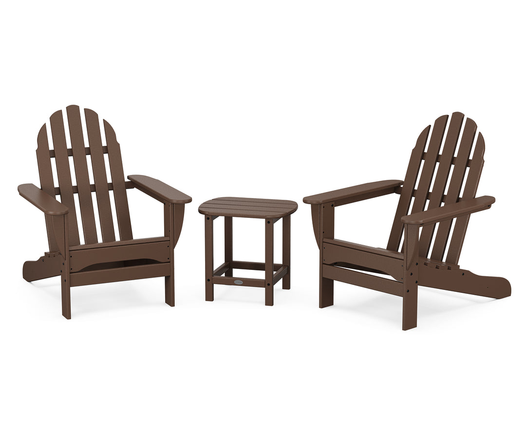 POLYWOOD® Classic Adirondack 3-Piece Set with South Beach 18" Side Table