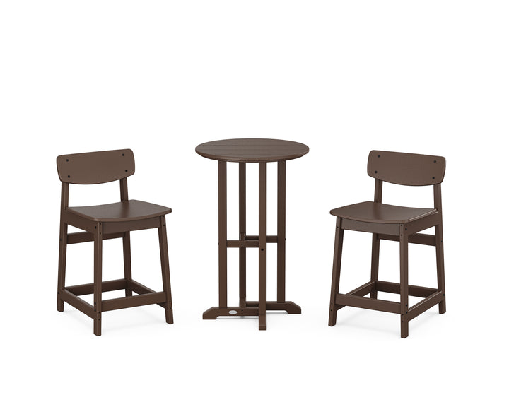 POLYWOOD® Modern Studio Urban Lowback 3-Piece Bistro Counter Set