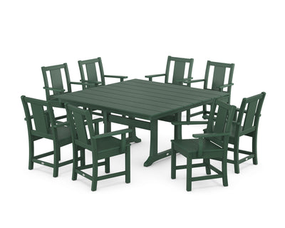 Prairie 9-Piece Square Farmhouse Dining Set with Trestle Legs