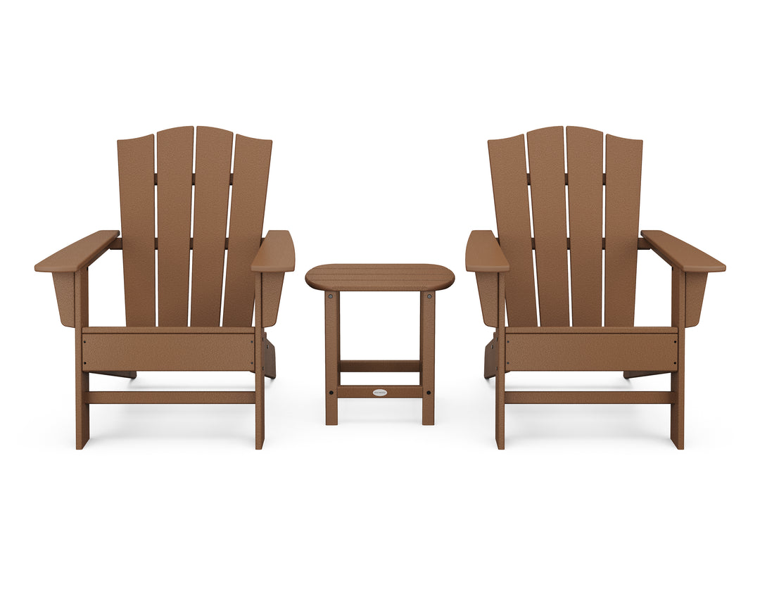 POLYWOOD® Wave 3-Piece Adirondack Chair Set with The Crest Chairs