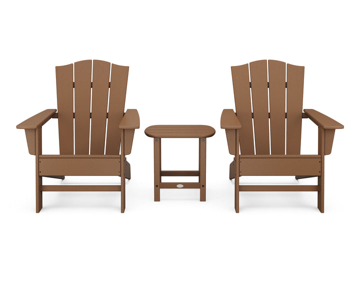 POLYWOOD® Wave 3-Piece Adirondack Chair Set with The Crest Chairs