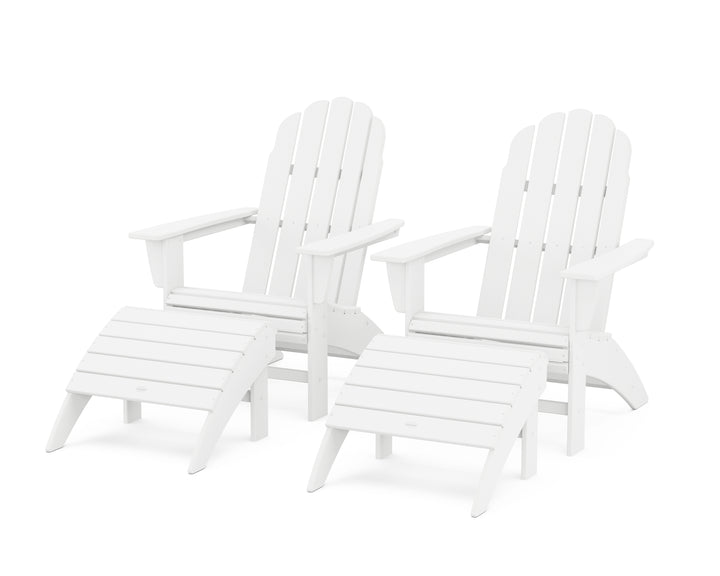 POLYWOOD® Vineyard Curveback Adirondack Chair 4-Piece Set with Ottomans